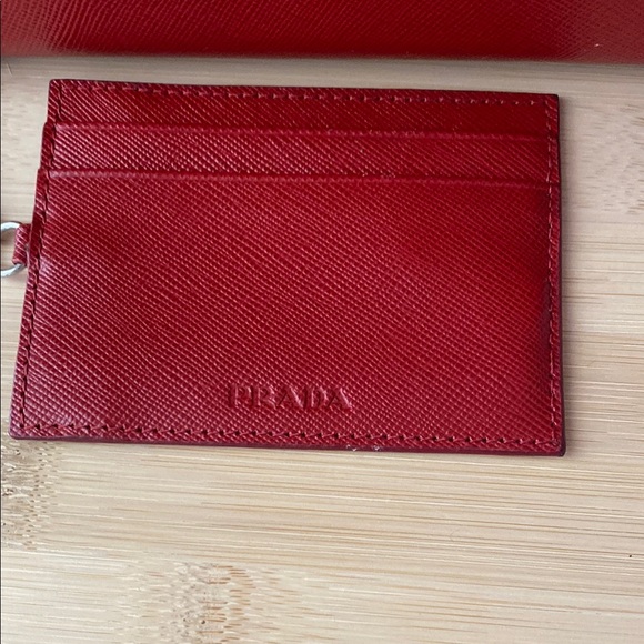 Prada Red Saffinao Studded Borchi Continental Wallet w/Baby Quick Access Pouch - Picture 7 of 14
